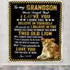 CenturyTee Personalized to My Grandson Blanket from Grandma Gigi This Old Lion Love You Grandson Birthday Graduation Christmas Customized Fleece Throw Blanket (60 x 80 in Adult Size) view 3