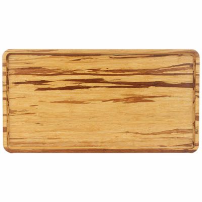 BambooMN Rectangular Nested Bamboo Serving Tray - Tiger Stripe - 17 x 9 x 0.75