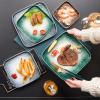 aypet Stone Pattern Ceramic Square Plate, Breakfast Plate, Tableware, Steak, Flat Plate, Dim Sum, Salad, Western Plate view 2