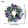 MinimalistXS 15.75" Blue Peony Wreath, Spring to Winter, Indoor/Outdoor, Handcrafted with Materials view 3