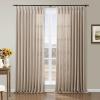 Drapifytex Faux Linen Pinch Pleated Curtain, Room Darkening Bedroom Drapery, 56 Inch Width x 96 Inch Length Tapioca Curtain for Living Room Sliding Glass Door, 1 Panel view 1