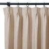 Drapifytex Faux Linen Pinch Pleated Curtain, Room Darkening Bedroom Drapery, 56 Inch Width x 96 Inch Length Tapioca Curtain for Living Room Sliding Glass Door, 1 Panel view 2