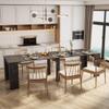 118.5" Extendable Marble Dining Table for 6-12 Pepole, Modern Large Kitchen Dining Room Table with Faux Marble Top & Space Saving Design, Extendable Wood Dining Table for Dining Room Office view 1