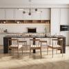118.5" Extendable Marble Dining Table for 6-12 Pepole, Modern Large Kitchen Dining Room Table with Faux Marble Top & Space Saving Design, Extendable Wood Dining Table for Dining Room Office view 2