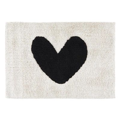 Bella Sleep + Spa Bathroom Rug 100% Cotton Plush Bath Mat, 30" W x 20" H, Heart