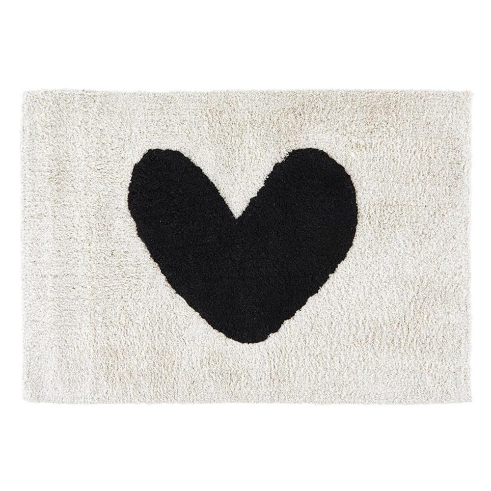 Bella Sleep + Spa Bathroom Rug 100% Cotton Plush Bath Mat, 30" W x 20" H, Heart
