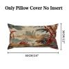 Chinoiserie Red Floral Bird Cushion Cover Case with Zipper 12x24in Canvas Pillow Cover Rectangle Pillow Case for Couch Bed Car Pub Coffee Bar Living Room Decoration view 2