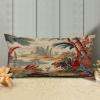 Chinoiserie Red Floral Bird Cushion Cover Case with Zipper 12x24in Canvas Pillow Cover Rectangle Pillow Case for Couch Bed Car Pub Coffee Bar Living Room Decoration view 3