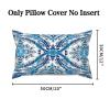 Blue and White Cairo Decorative Throw Pillow Covers 12x20in Farmhouse Rectangle Accent Pillow Cases Cushion Cover Cases for Sofa Chair Bedroom Home Decor view 2