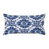 Zipped Pillow Cases for Home Decor Indigo Blue Trellis Throw Pillow Cover Farmhouse Cushion Cover Cases for Living Room Club Home Decor 12x24in view 1