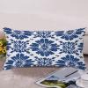 Zipped Pillow Cases for Home Decor Indigo Blue Trellis Throw Pillow Cover Farmhouse Cushion Cover Cases for Living Room Club Home Decor 12x24in view 4