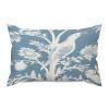 Blue Turquoise and White Birds Plant Cushion Cover Case with Zipper 12x18in Canvas Pillow Cover Rectangle Pillow Case for Couch Bed Car Pub Coffee Bar Living Room Decoration view 1