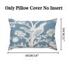 Blue Turquoise and White Birds Plant Cushion Cover Case with Zipper 12x18in Canvas Pillow Cover Rectangle Pillow Case for Couch Bed Car Pub Coffee Bar Living Room Decoration view 2
