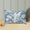 Blue Turquoise and White Birds Plant Cushion Cover Case with Zipper 12x18in Canvas Pillow Cover Rectangle Pillow Case for Couch Bed Car Pub Coffee Bar Living Room Decoration view 3