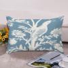 Blue Turquoise and White Birds Plant Cushion Cover Case with Zipper 12x18in Canvas Pillow Cover Rectangle Pillow Case for Couch Bed Car Pub Coffee Bar Living Room Decoration view 4