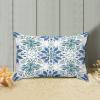 Blue and Green Floral Pattern Decorative Throw Pillow Covers 12x18in Farmhouse Rectangle Accent Pillow Cases Cushion Cover Cases for Sofa Chair Bedroom Home Decor view 3