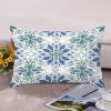 Blue and Green Floral Pattern Decorative Throw Pillow Covers 12x18in Farmhouse Rectangle Accent Pillow Cases Cushion Cover Cases for Sofa Chair Bedroom Home Decor view 4