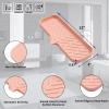 MicoYang Silicone Bathroom Soap Dishes with Drain Spout-Bathroom and Kitchen Sink Organizer,Sponge Holder,Dish Soap Tray,Perfect for Dispenser,Scrubber,Bottle,Cup on Sink or Counter-Pink 12"4" view 2