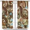 Boho Floral Flower Curtains,Retro Paisley Women Colorful Blossom Art Printed Window Drapes 72x63in view 1