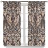 Vintage Curtains,Brown Paisley Patterned Home Window Treatments,Boho Ethnic Home Bedroom Living Room Kitchen Window Curtains 42x54 Inch view 1