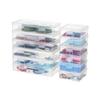 novelinks Plastic Clear Storage Containers for Organizing, Craft Storage Organizers and Stackable Storage Bins with Lids for Pencil Box, Bead, Cookie Cutter, Board Game (6 Pack Small + 6 Pack Medium) view 2