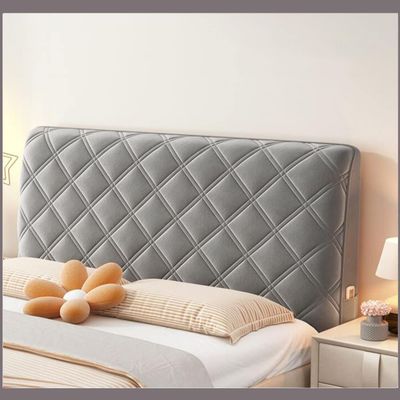 Headboard Covers Slipcover, Stretch Bed Headboard Covers, Small Square Jacquard Dustproof Protector Cover for Upholstered Headboard (Milk White, Queen Headboard Length ( Color : #33 , Size : 220cm/87i