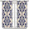 Vintage Style Window Curtains,Rustic Floral Botanical Patterns for Bedroom Living Room Kitchen,Bohemian Ethnic Drapes 63x72in view 1