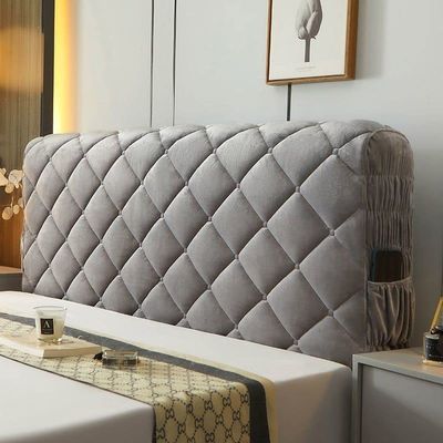 Headboard Covers Slipcover, Stretch Bed Headboard Covers, Small Square Jacquard Dustproof Protector Cover for Upholstered Headboard (Milk White, Queen Headboard Length ( Color : #29 , Size : Cal king: