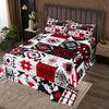 Southwestern Bedspread Set Twin Exotic American Tribal Western Quilt Set Patchwork Boho Aztec Coverlet Set for Kids Adults Hippie Geometric Bed Set Red Black White Western Room Decor 2 Pcs view 1