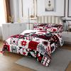 Southwestern Bedspread Set Twin Exotic American Tribal Western Quilt Set Patchwork Boho Aztec Coverlet Set for Kids Adults Hippie Geometric Bed Set Red Black White Western Room Decor 2 Pcs view 3