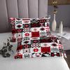 Southwestern Bedspread Set Twin Exotic American Tribal Western Quilt Set Patchwork Boho Aztec Coverlet Set for Kids Adults Hippie Geometric Bed Set Red Black White Western Room Decor 2 Pcs view 4