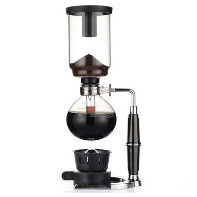 TEMKIN Cafetera Syphon Coffee Maker Japanese Style Vacuum Glass Siphon Pot Percolators 3-5 Cups Glass Tabletop Siphon Coffee Maker for Coffee or Tea Teapots (Size : 3 Cups)