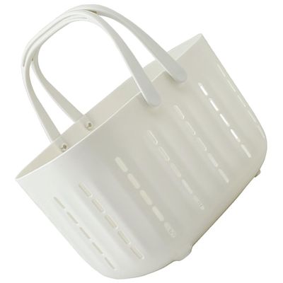 Alipis Bath Basket Handle Plastic Baskets for Classroom White Small for Bathroom