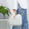 Alipis Bath Basket Handle Plastic Baskets for Classroom White Small for Bathroom view 2