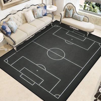 Soccer Field Chalked Blackboard Area Rug, Football Stadium Board Print Carpet, Indoor Non-Slip Kids Rugs, Machine Washable Breathable Durable Carpet for Front Entrance Floor Decor,3 x 4ft