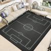 Soccer Field Chalked Blackboard Area Rug, Football Stadium Board Print Carpet, Indoor Non-Slip Kids Rugs, Machine Washable Breathable Durable Carpet for Front Entrance Floor Decor,3 x 4ft view 1