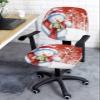 Christmas Snowman Snowflake Bunny Office Chair Cover Desk Computer Chair Slipcover, Stretch Universal Gaming Chair Covers Rotating Chair Protector Snowman in Snowland Seat Cover with Backrest Cover view 3