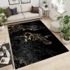 Abstract Black Marble Area Rugs, Gold Swirl Water Waves Indoor Non-Slip Kids Rug, Machine Washable Breathable Durable Carpet for Front Entrance Floor Decor,3 x 4ft view 3