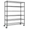 CAPHAUS NSF Commercial Grade Heavy Duty Wire Shelving w/Wheels, Leveling Feet & Liners, Storage Metal Shelf, Garage Shelving Storage, Utility Wire Rack Storage Shelves, 48 x 18 x 76 6-Tier No Liner view 1