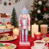 NOLITOY Christmas Nutcracker Figure, 10in Wooden Nutcracker Soldier Collectible Figures for Xmas Ornament Shelves and Tables Decoration, Pink view 4