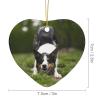 Christmas Tree Ornament 2023 Border Collie Dog Canine Pet Ceramic Heart Ornament Decorative Hanging Keepsake Xmas Stocking Stuffer Bauble Christmas New Year Holiday Wedding Party Favors view 2