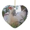 Christmas Tree Ornament 2023 Farm Chicken Hen Ceramic Heart Ornament Decorative Hanging Keepsake Xmas Stocking Stuffer Bauble Christmas New Year Holiday Wedding Party Favors view 1