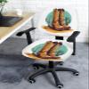 AMZRicher Western Cowboy Office Chair Cover Stretchable Computer Chair Seat Cover Backrest Slipcovers, Teal Cactus Watercolor Brown Stretchable Rotating Desk Chair Seat Cushion Split Protectors view 2