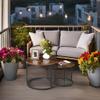 F2C Nesting Coffee Table Modern End Table Set of 2 for Living Room Balcony Office, Round Wood Accent Side Coffee Tables with Sturdy Metal Frame, Easy Assembly view 2