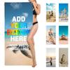 BDUEYFU Custom Beach Towels Personalized Towels Your Design Here Customize Lightweight Beach Towel Suitable for Seaside Camping Swimming Travel Sapphire Blue 31"x71" view 1