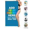 BDUEYFU Custom Beach Towels Personalized Towels Your Design Here Customize Lightweight Beach Towel Suitable for Seaside Camping Swimming Travel Sapphire Blue 31"x71" view 4