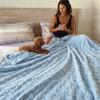 Bedsure GentleSoft Blankets Queen Size for Bed - Super Soft Cozy Blanket for Women Men Girls, Large Fuzzy Fleece Throw for Bedroom Decor, Light Blue, 90x90 Inches view 2