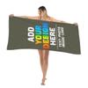 BDUEYFU Custom Beach Towel Personalized,Add Your Image/Text/Photo,Super Absorbent Bath Towel for Travel Swimming Sports Beach Gym Military Green 29"x58" view 3