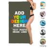 BDUEYFU Custom Beach Towel Personalized,Add Your Image/Text/Photo,Super Absorbent Bath Towel for Travel Swimming Sports Beach Gym Military Green 29"x58" view 4