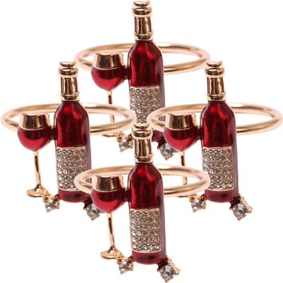 4Pcs Christmas Delicate Napkin Rings Decorative Serviette Buckles Red Wine Napkin Buckles Modern Ring Holder Serviette Metallic Adornment